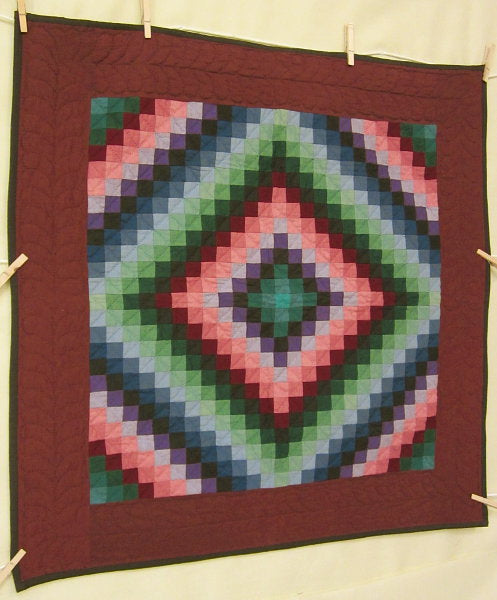 Amish Trip Around World Wall Hanging Quilt
