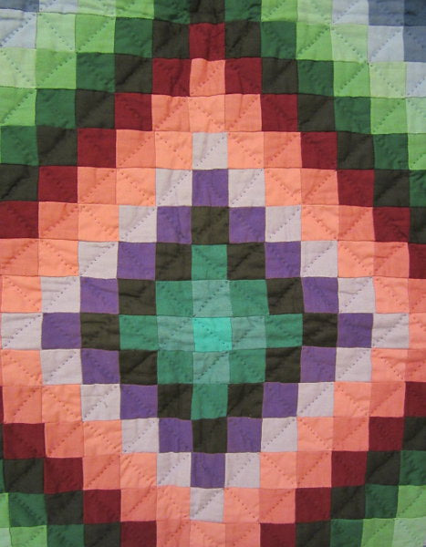 Amish Trip Around World Wall Hanging Quilt