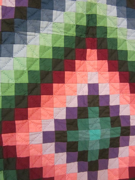 Amish Trip Around World Wall Hanging Quilt