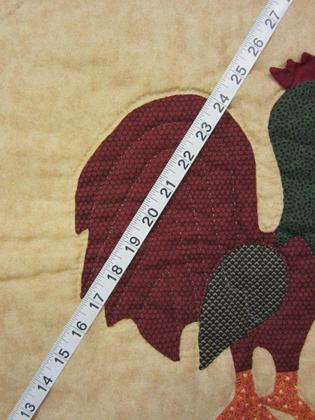 Amish Rooster Applique Wall Hanging Quilt
