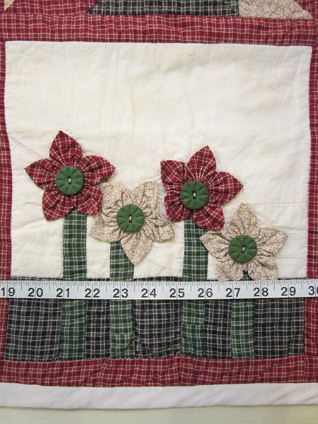 Homespun Sampler Amish Patchwork Wall Hanging Quilt