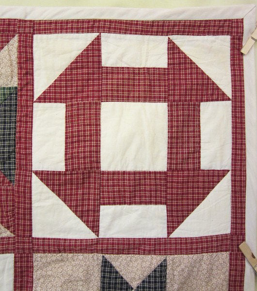 Homespun Sampler Amish Patchwork Wall Hanging Quilt