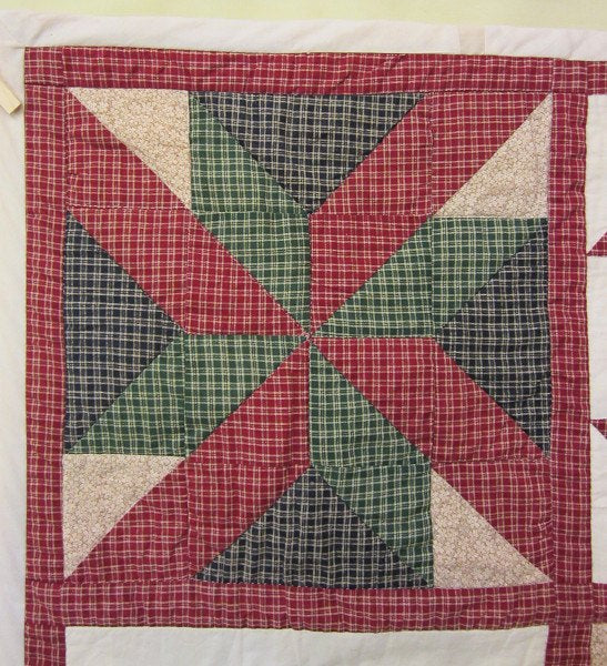 Homespun Sampler Amish Patchwork Wall Hanging Quilt