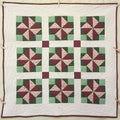 Windmill Squares Amish Patchwork Wall Hanging Quilt