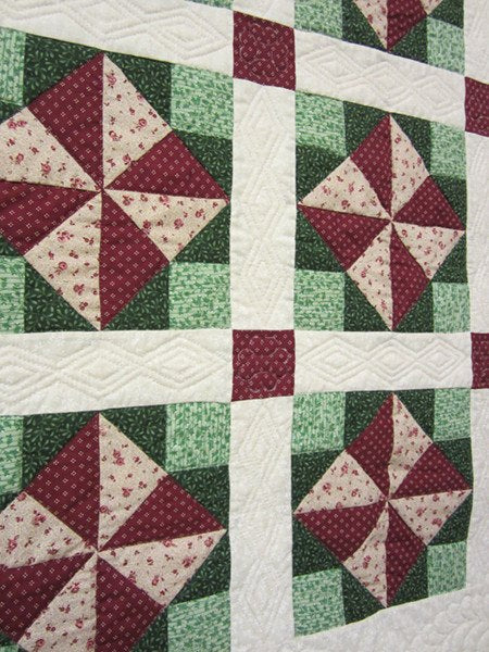 Windmill Squares Amish Patchwork Wall Hanging Quilt