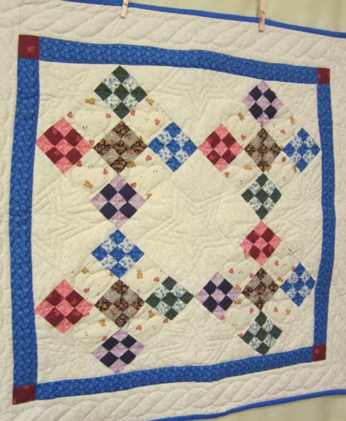 Colorful Nine Patch Amish Patchwork Wall Hanging Quilt