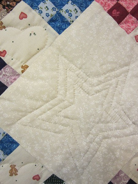 Colorful Nine Patch Amish Patchwork Wall Hanging Quilt