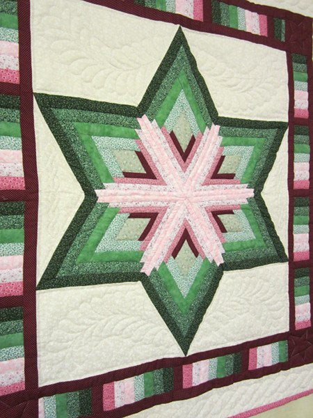 Diamond Blending Star Amish Patchwork Wall Hanging Quilt