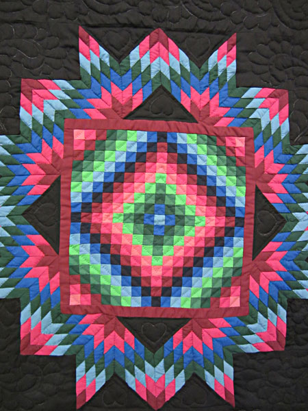 Amish Sunshine Star Patchwork Wall Hanging Quilt