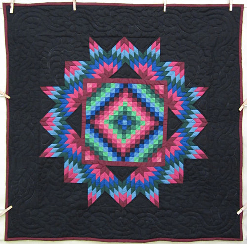 Amish Sunshine Star Patchwork Wall Hanging Quilt