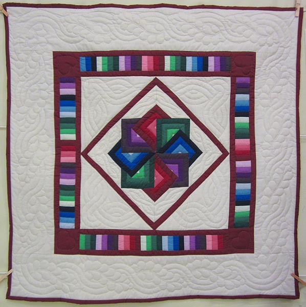 Amish Spinning Star Patchwork Wall Hanging Quilt