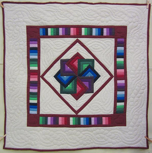 Amish Spinning Star Patchwork Wall Hanging Quilt