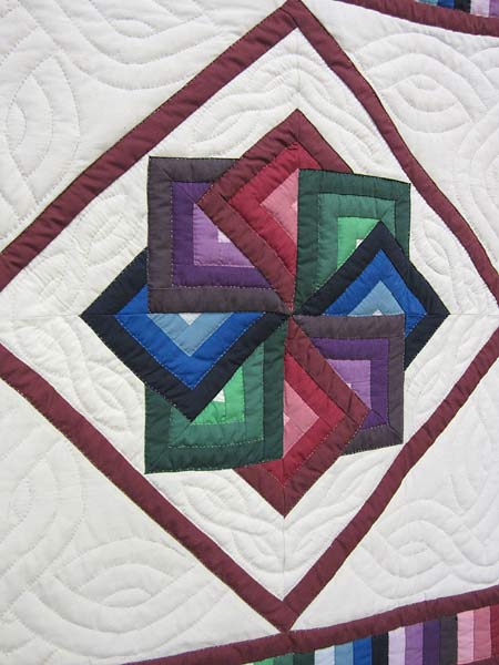 Amish Spinning Star Patchwork Wall Hanging Quilt