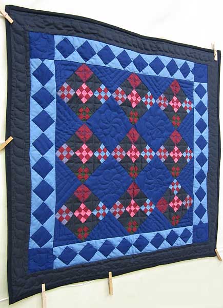 Amish Miniature Nine Patch in Nine Patchwork Quilt Wall Hanging