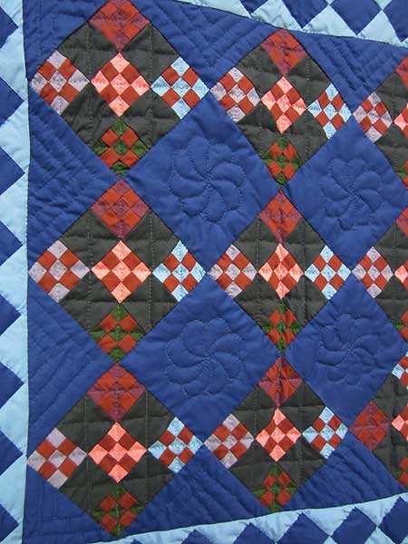Amish Miniature Nine Patch in Nine Patchwork Quilt Wall Hanging
