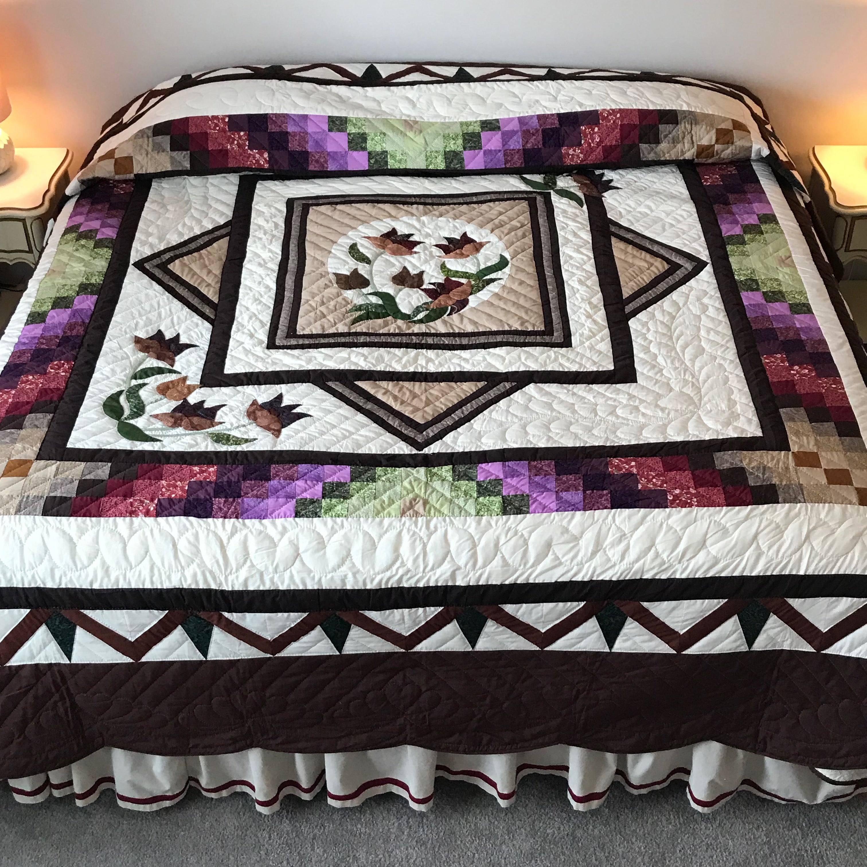 Diamond Flower Appliqué Patchwork