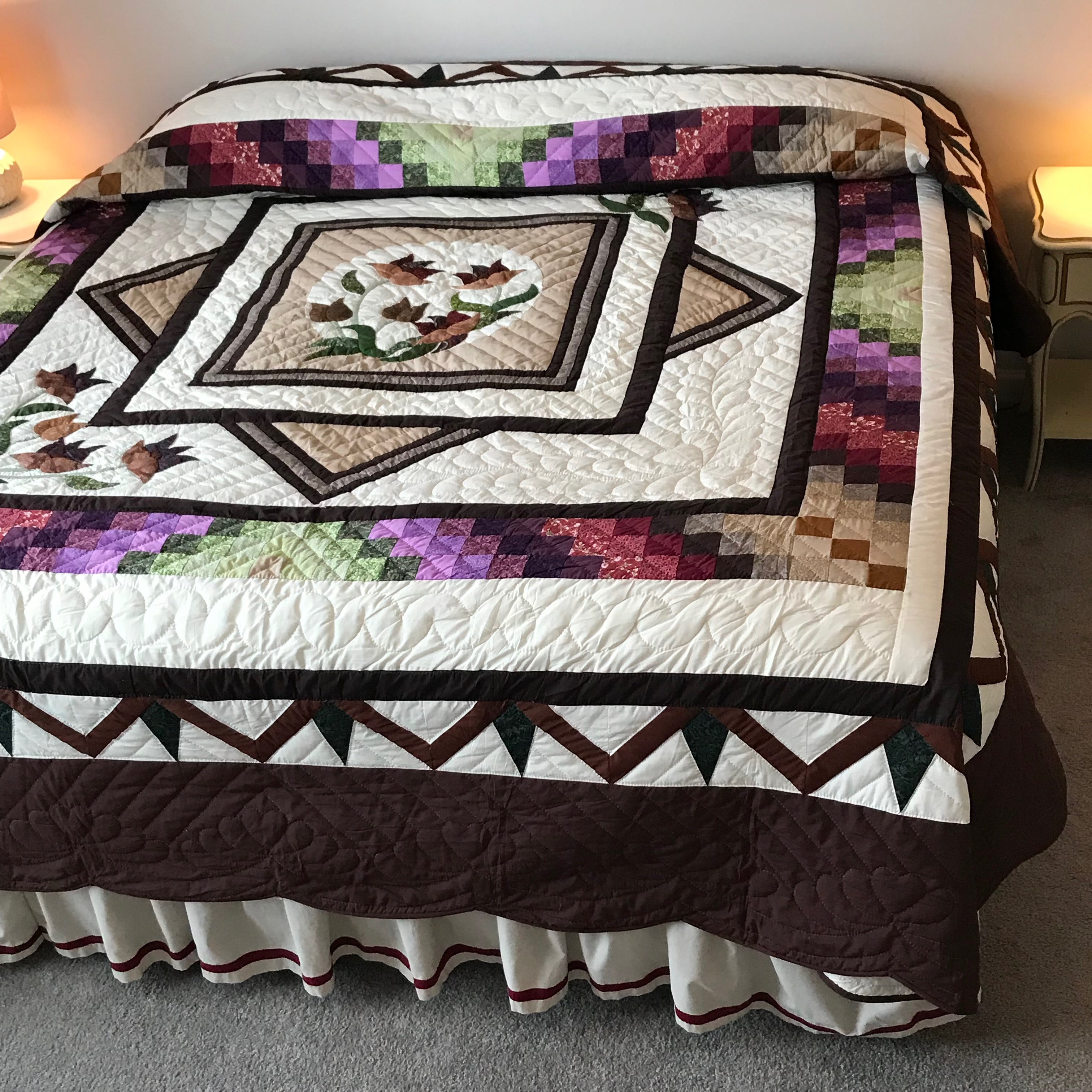Diamond Flower Appliqué Patchwork