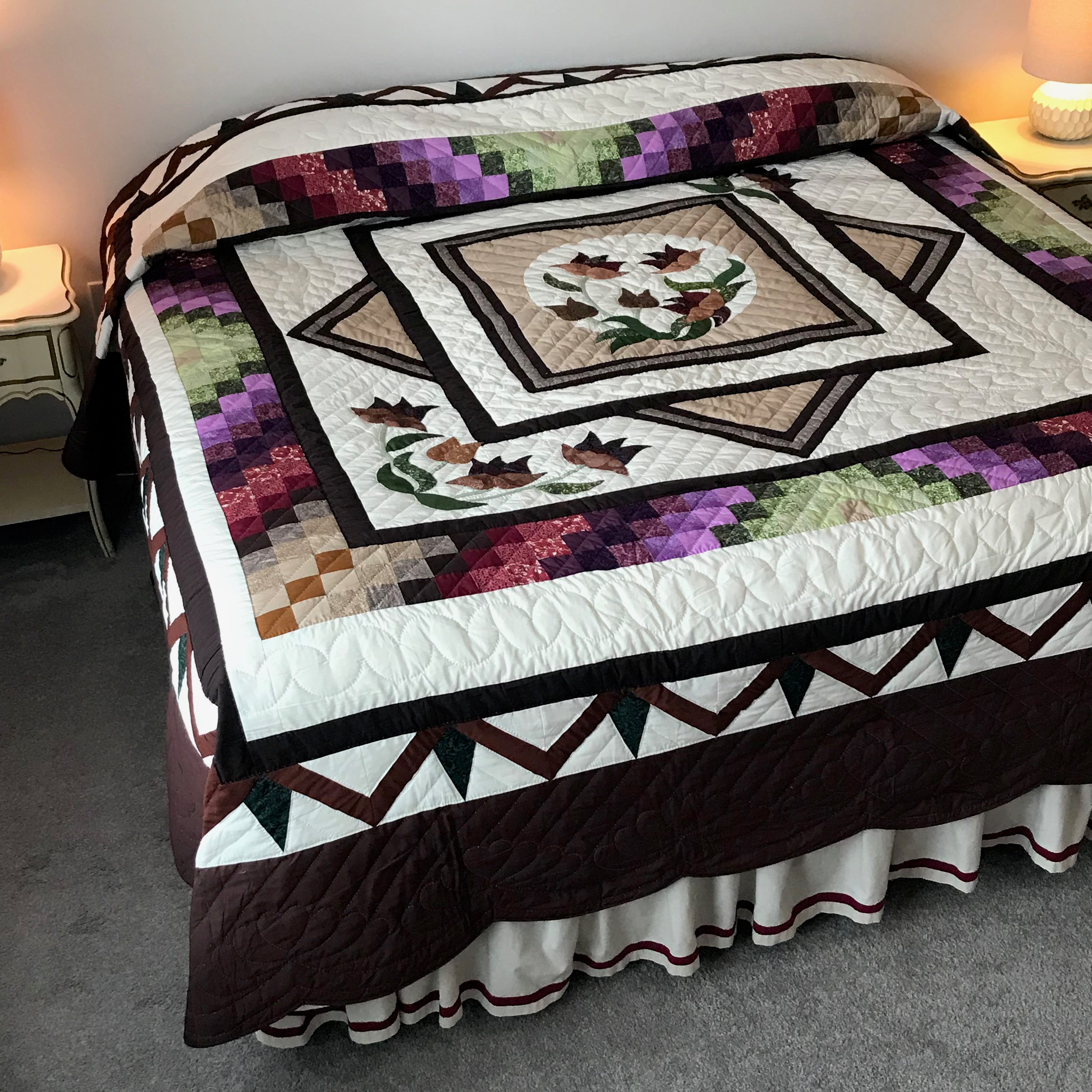 Diamond Flower Appliqué Patchwork
