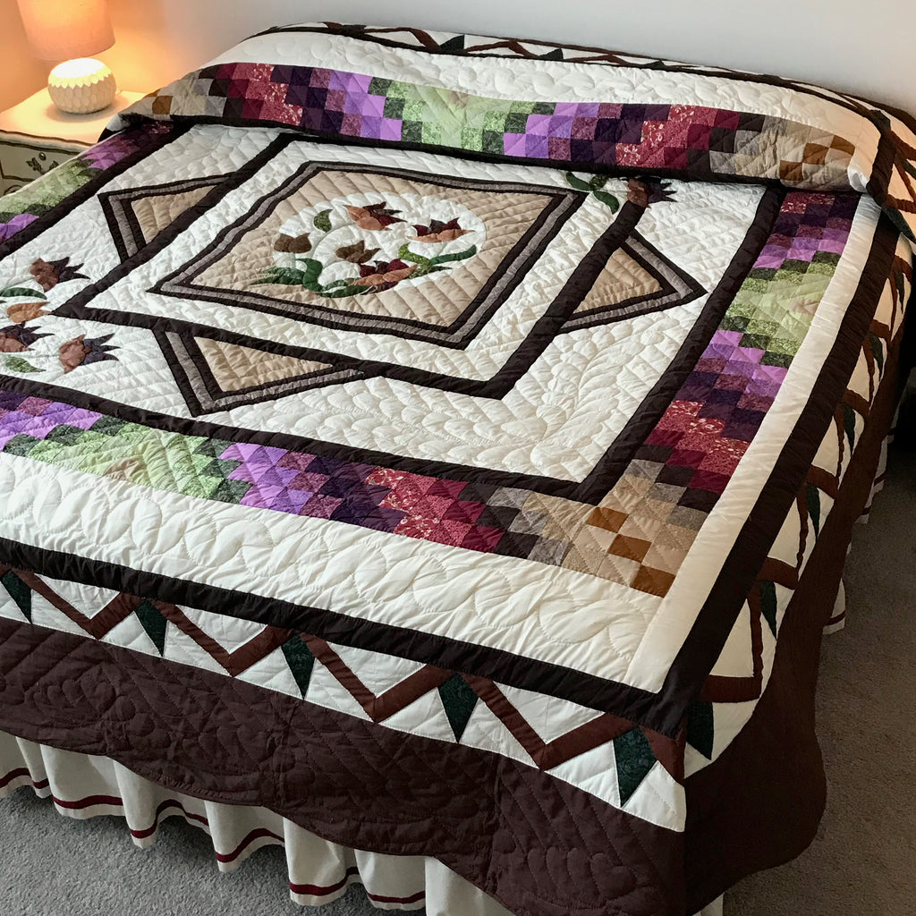 Diamond Flower Appliqué Patchwork