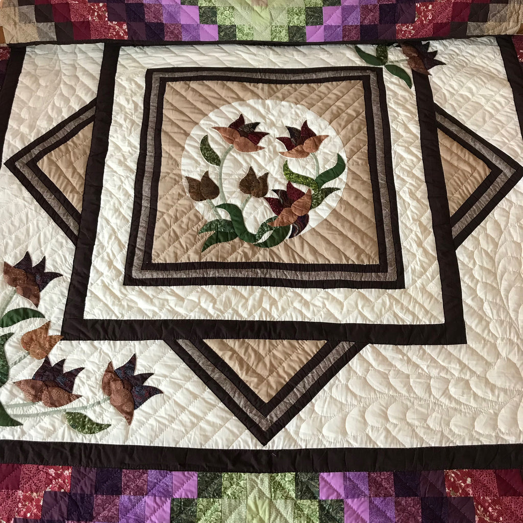 Diamond Flower Appliqué Patchwork