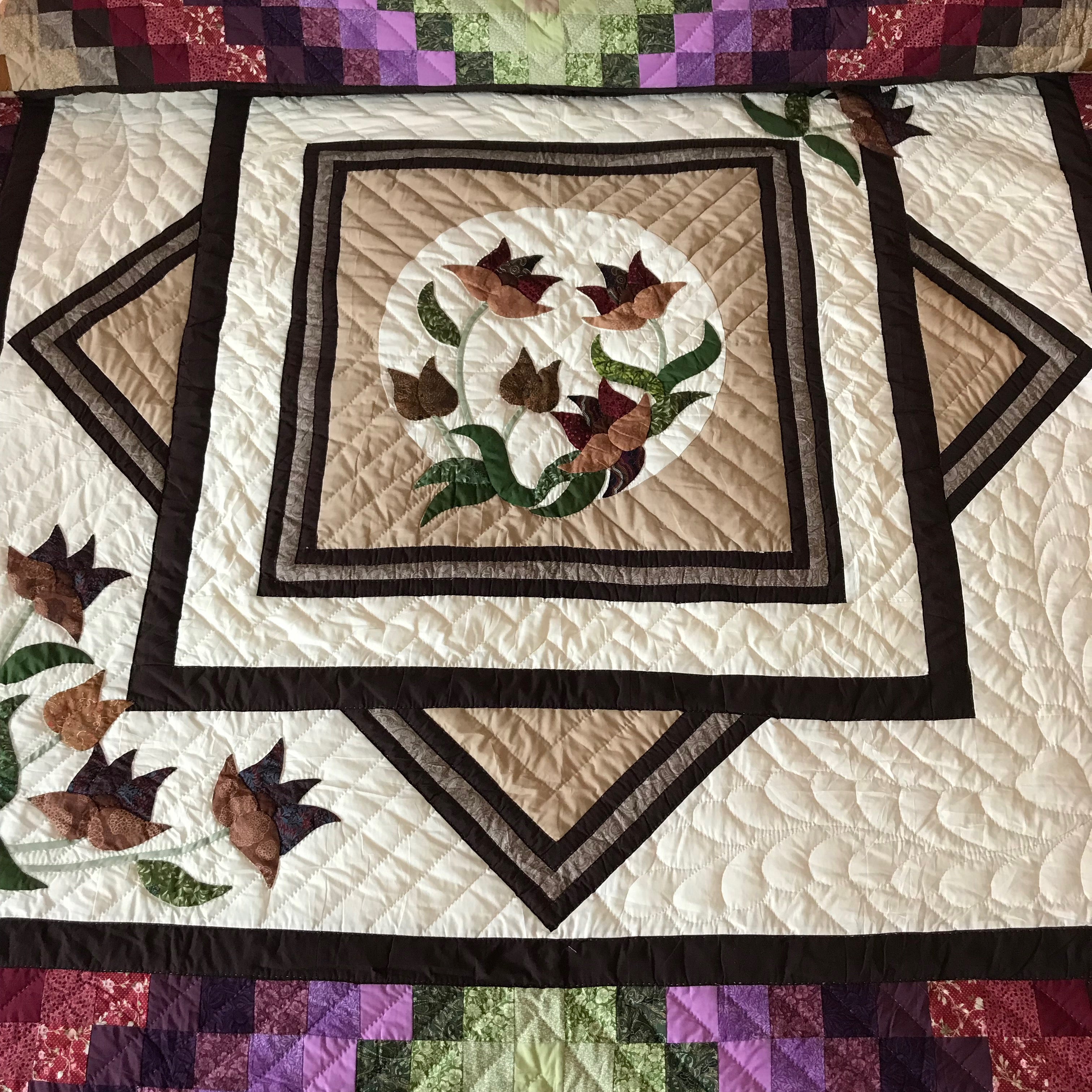Diamond Flower Appliqué Patchwork