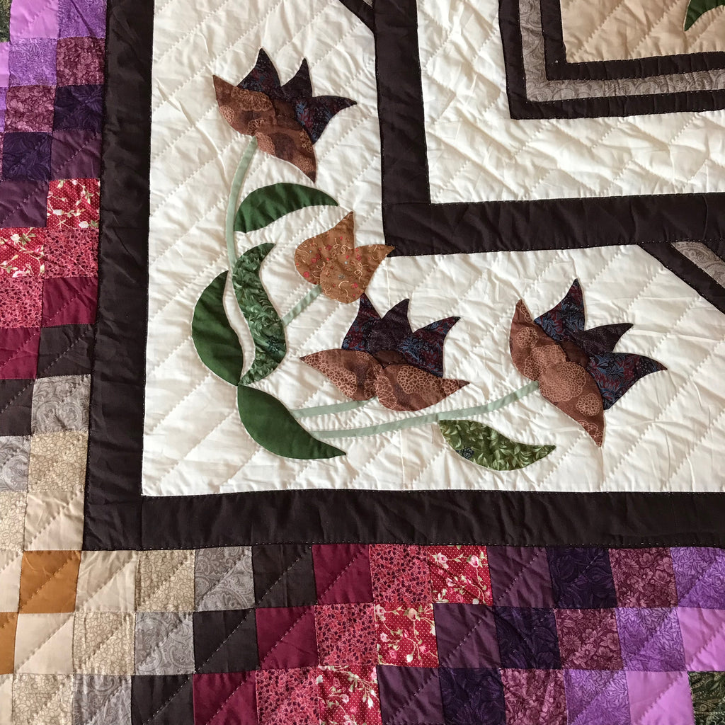 Diamond Flower Appliqué Patchwork