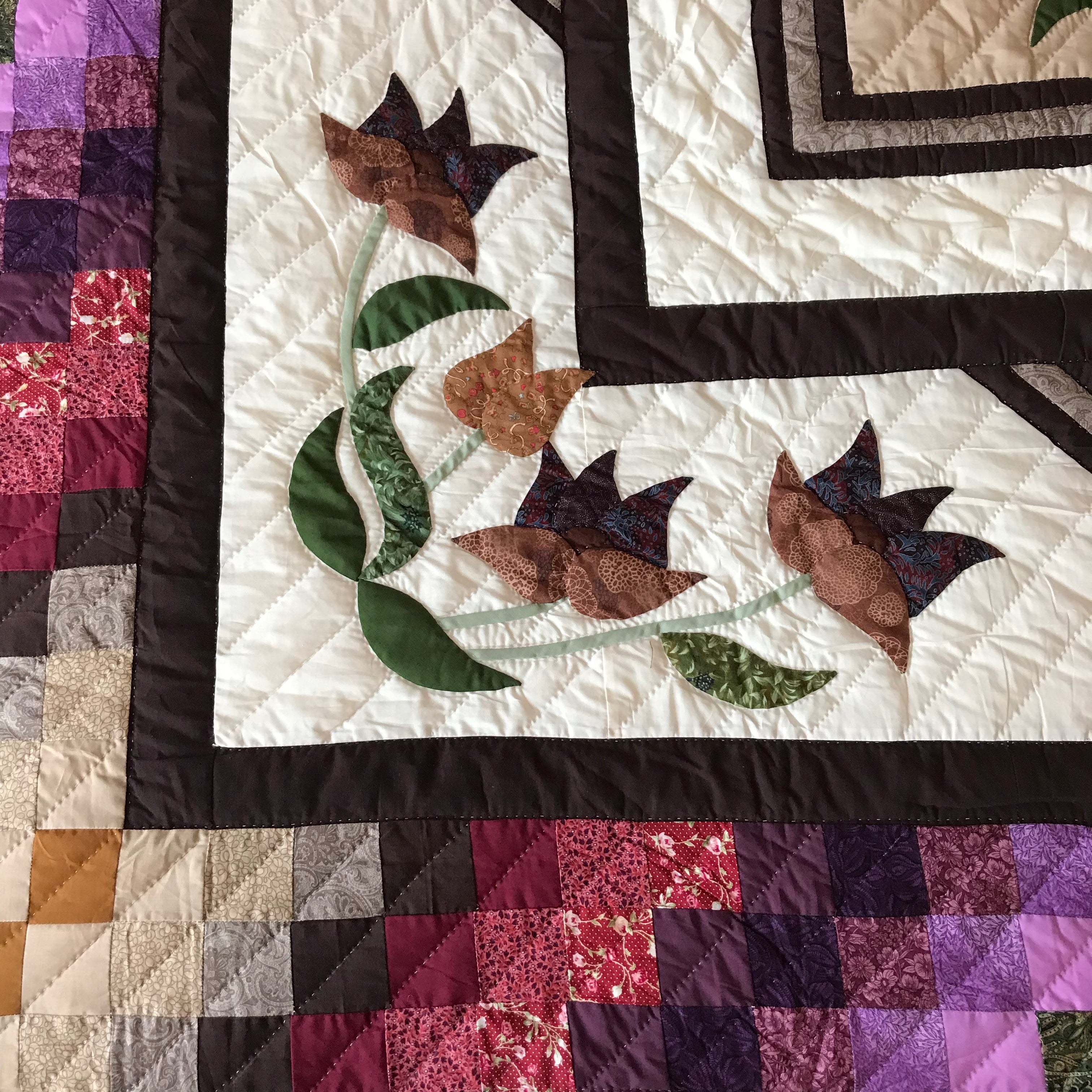 Diamond Flower Appliqué Patchwork