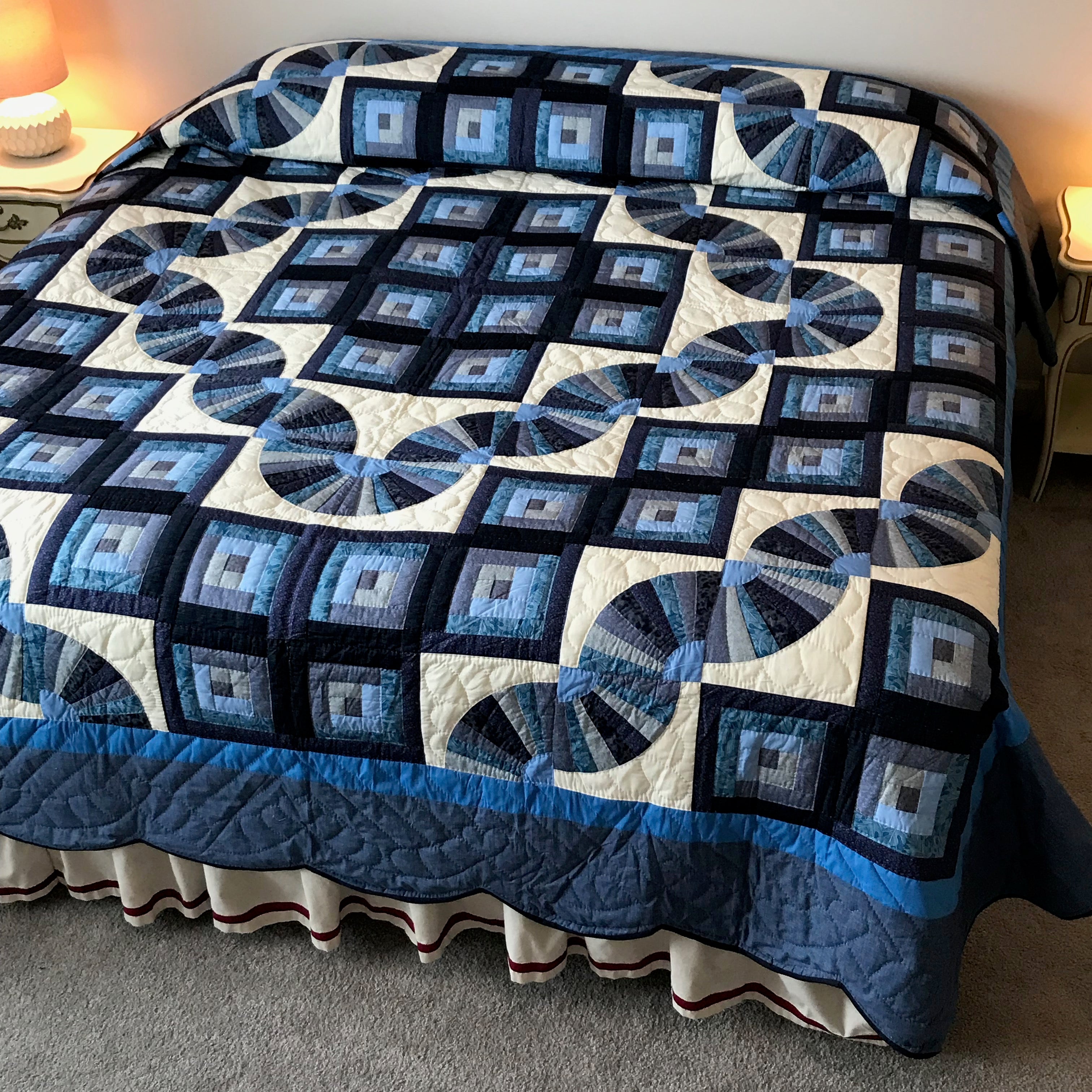 Log Cabin Fan Patchwork
