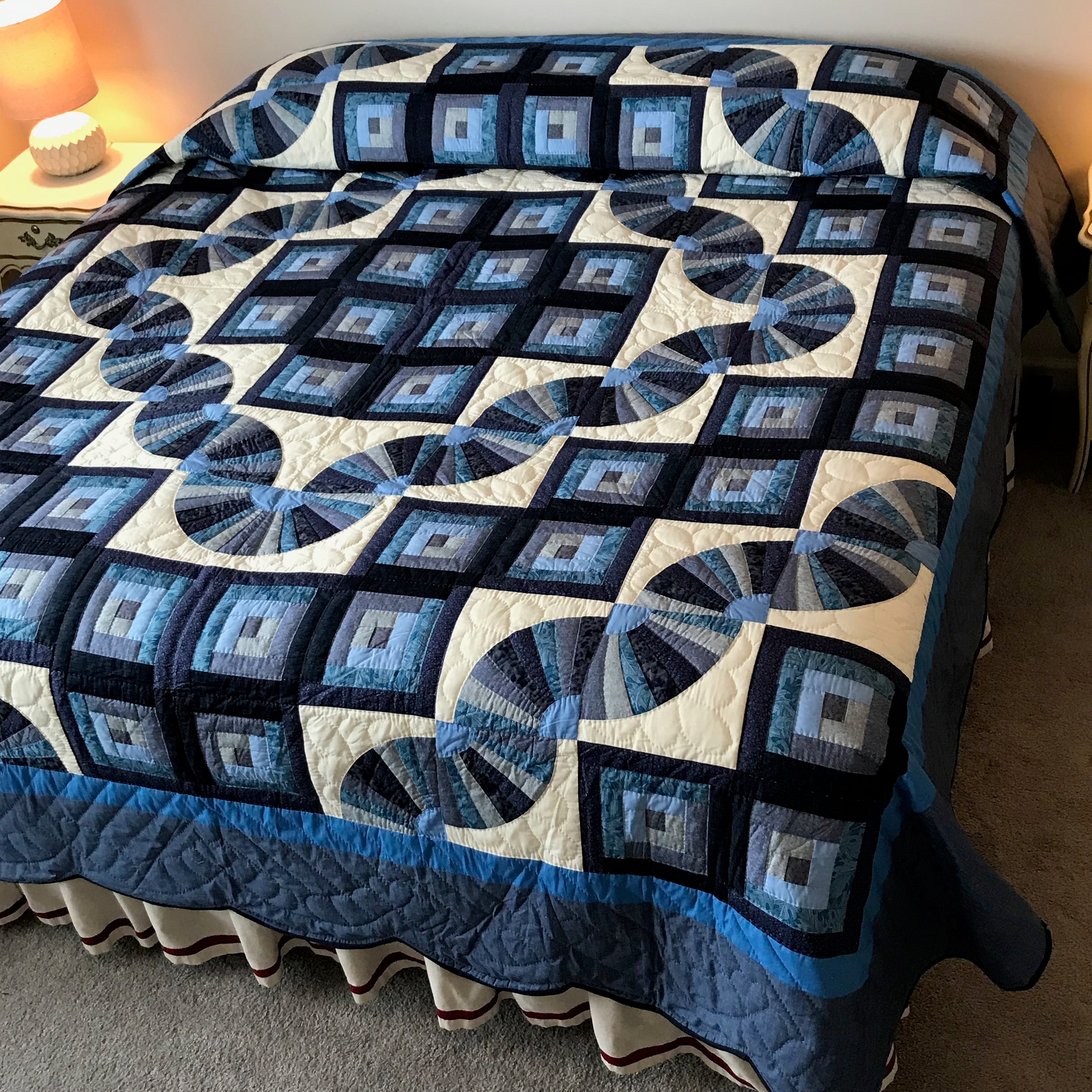 Log Cabin Fan Patchwork