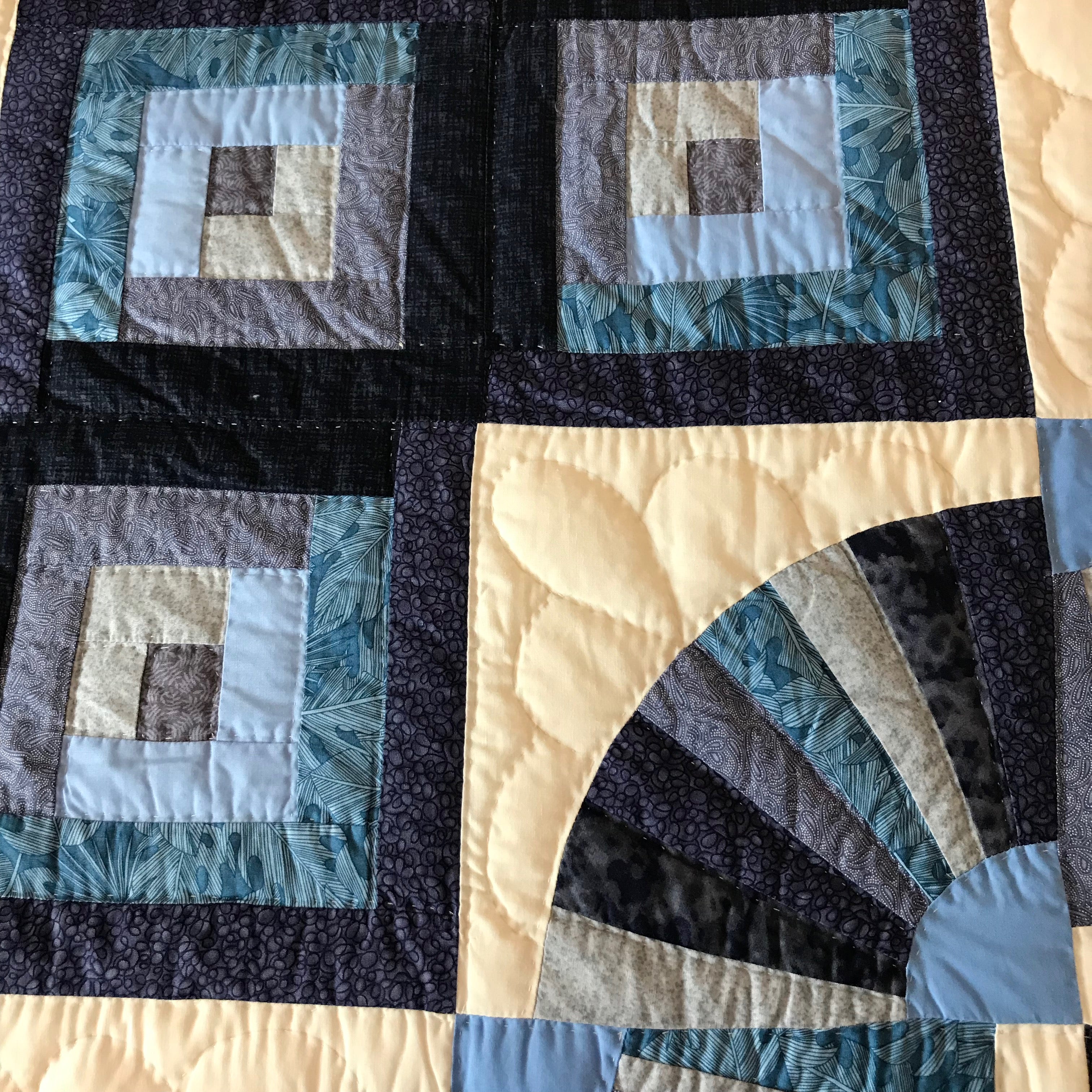 Log Cabin Fan Patchwork