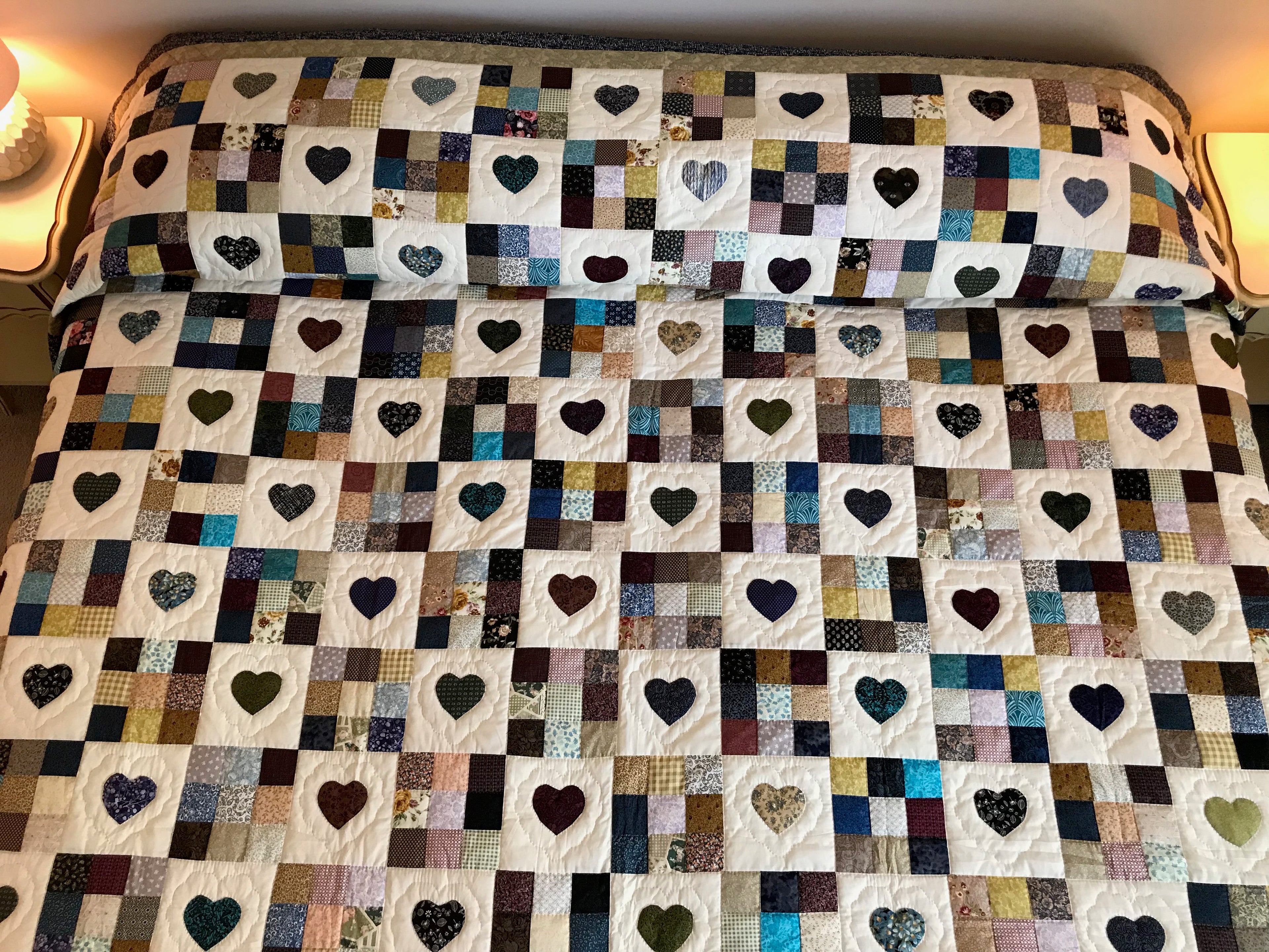 Life and Love Nine Patch Hearts