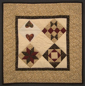 Tan Sampler Wallhanging Quilt