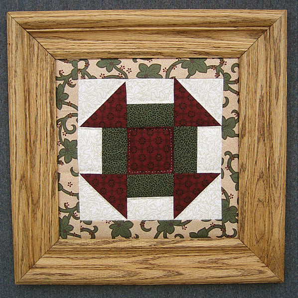 Framed Picture Amish Quilt Wallhanging Green
