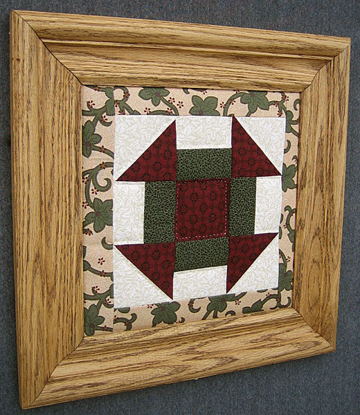 Framed Picture Amish Quilt Wallhanging Green