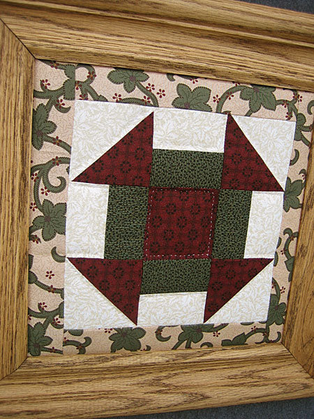 Framed Picture Amish Quilt Wallhanging Green