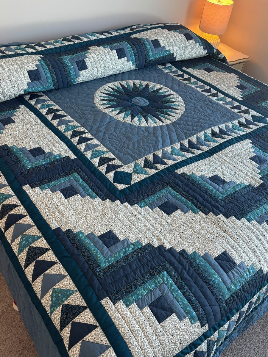 Northern Star in the Log Cabin Patchwork