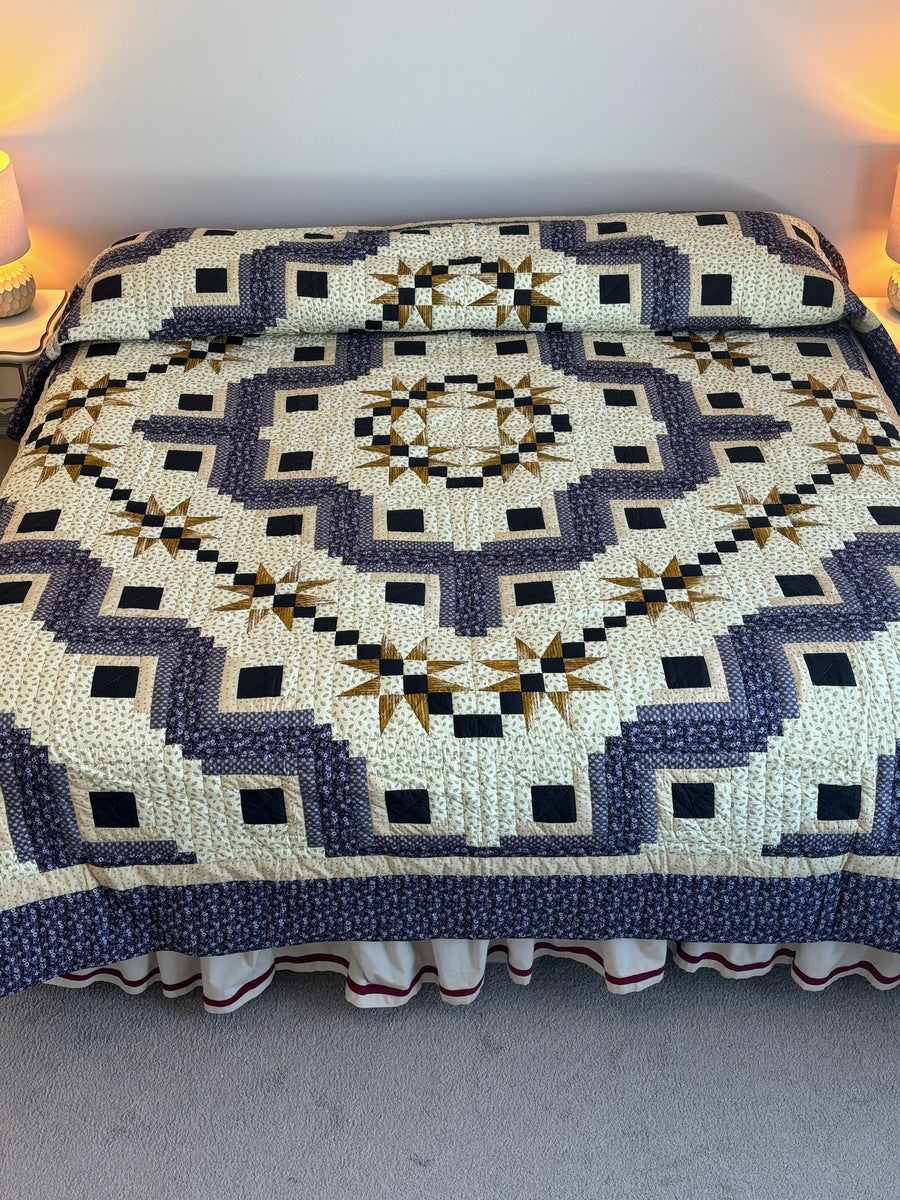 Stars in Log Cabin Patchwork