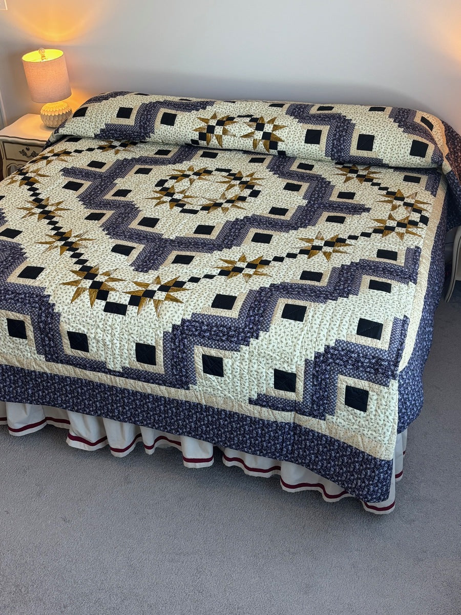 Stars in Log Cabin Patchwork
