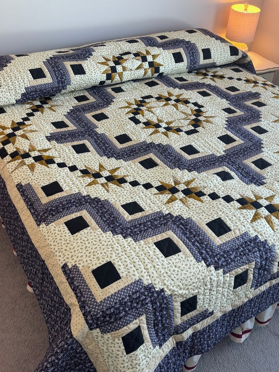 Stars in Log Cabin Patchwork
