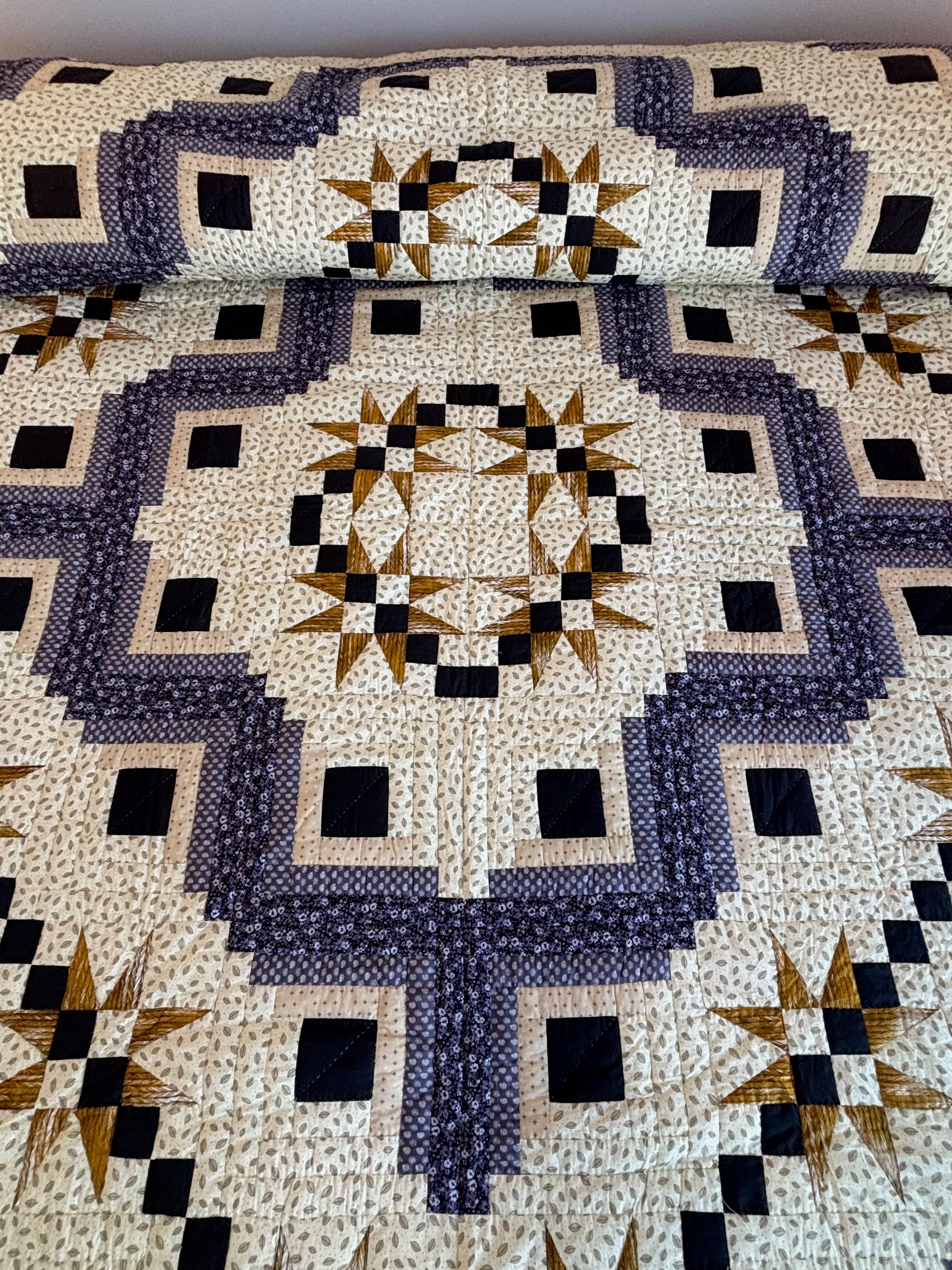 Stars in Log Cabin Patchwork