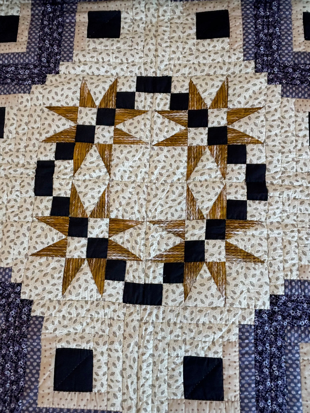 Stars in Log Cabin Patchwork
