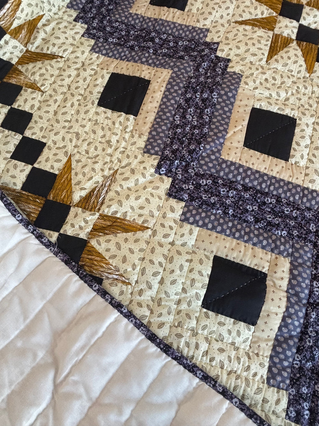 Stars in Log Cabin Patchwork