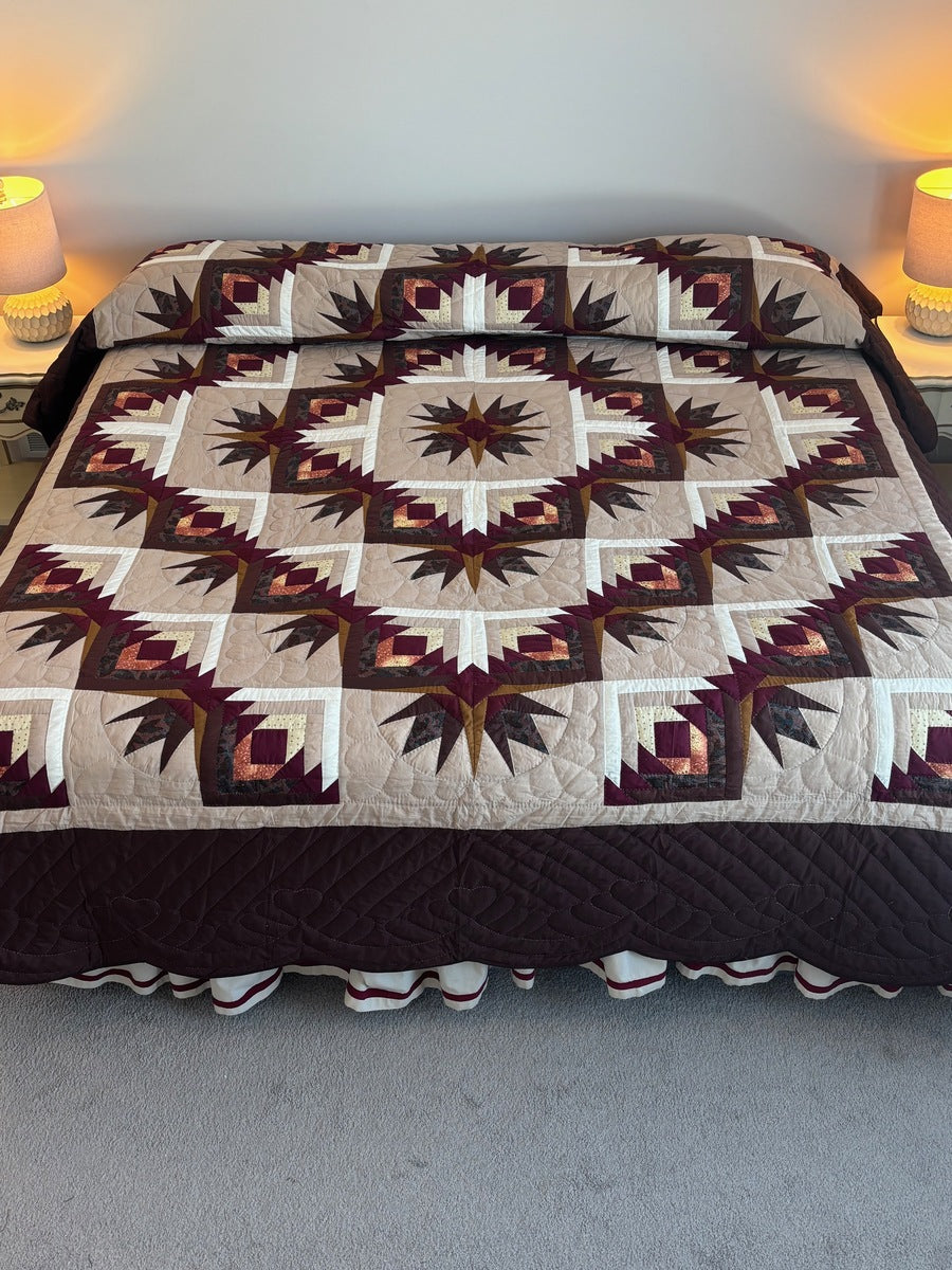 Earth Log Cabin Star Patchwork