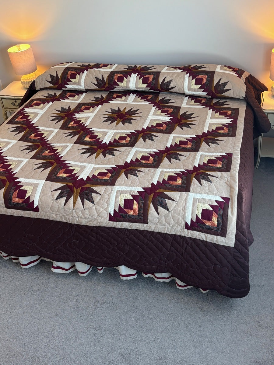 Earth Log Cabin Star Patchwork