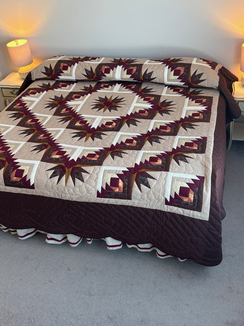 Earth Log Cabin Star Patchwork