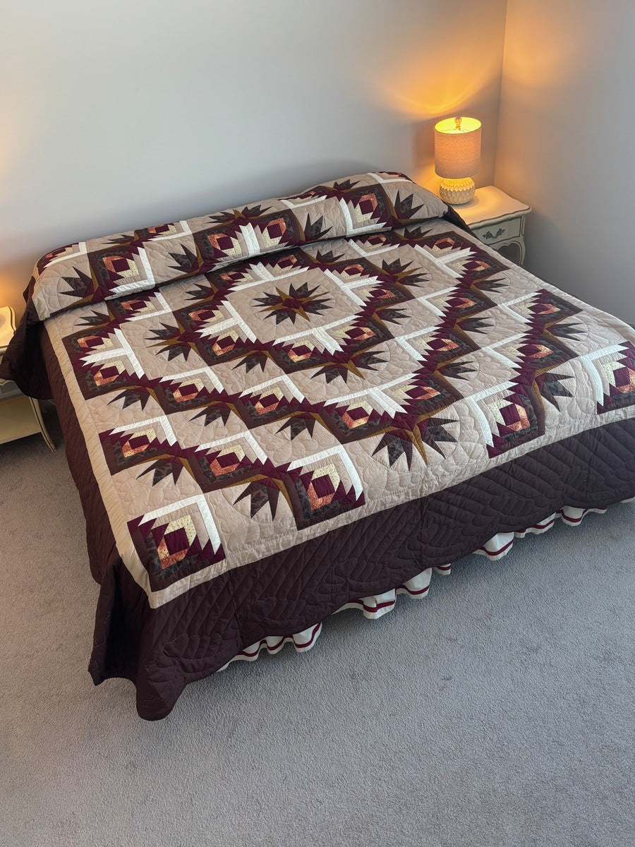 Earth Log Cabin Star Patchwork
