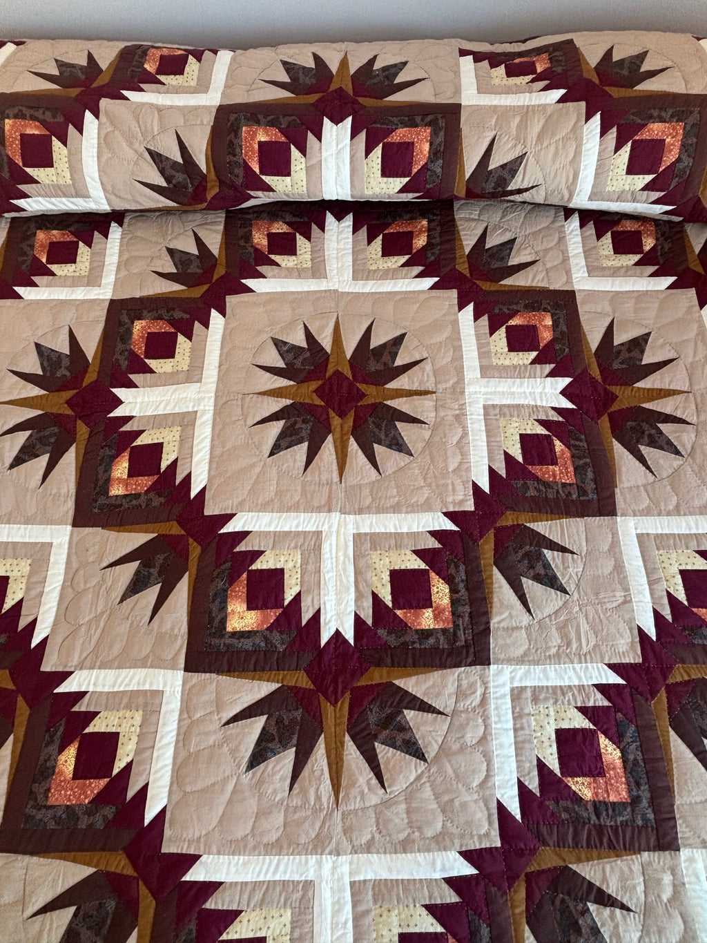 Earth Log Cabin Star Patchwork