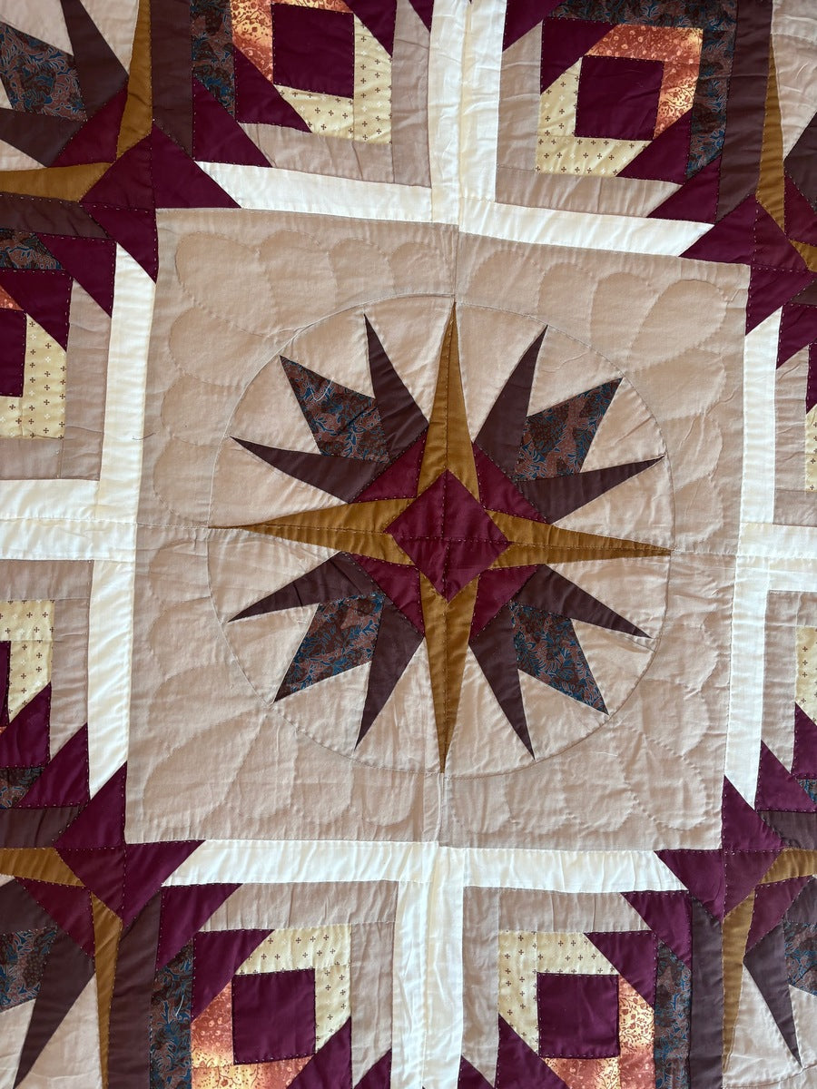 Earth Log Cabin Star Patchwork