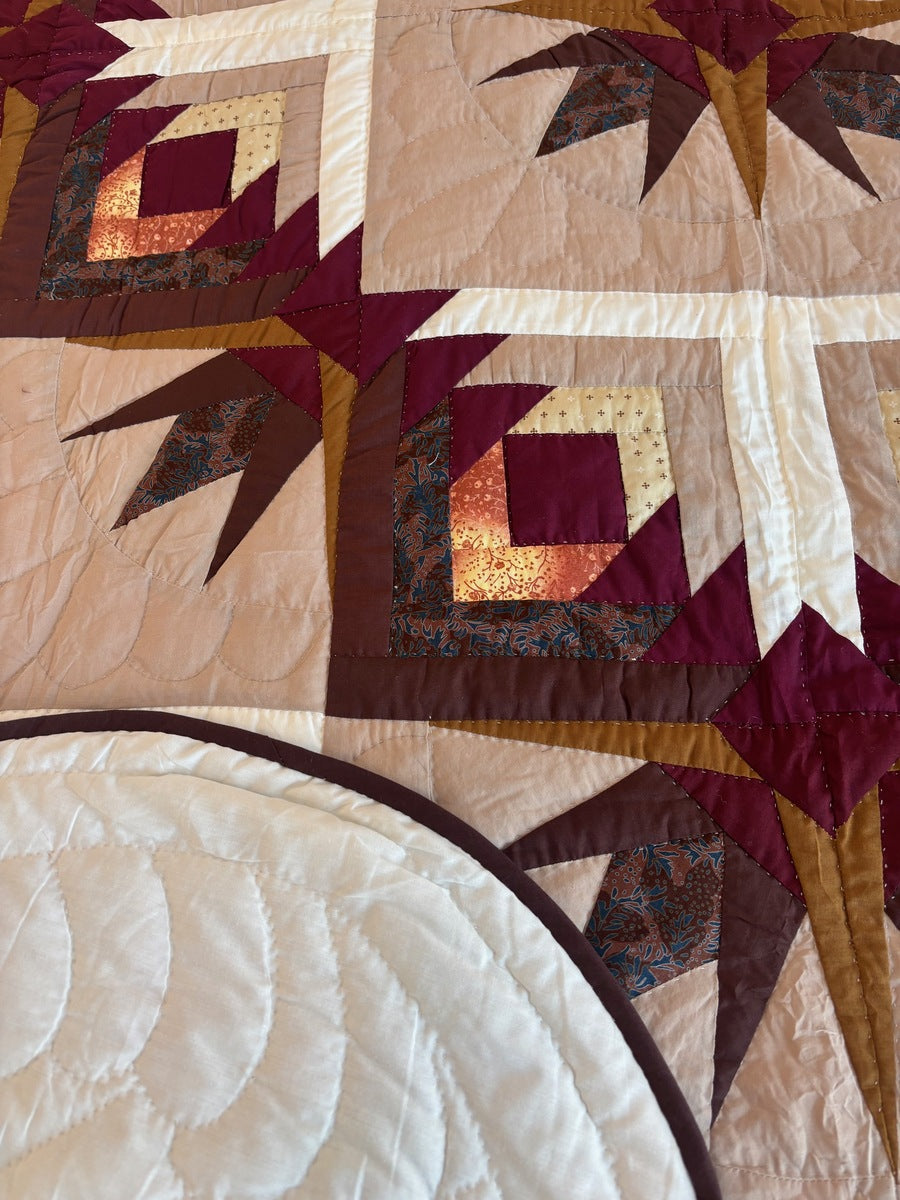 Earth Log Cabin Star Patchwork