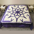 Royal Purple Starburst Amish Patchwork Quilt 108x110